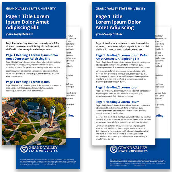 A mockup of 2 rack cards